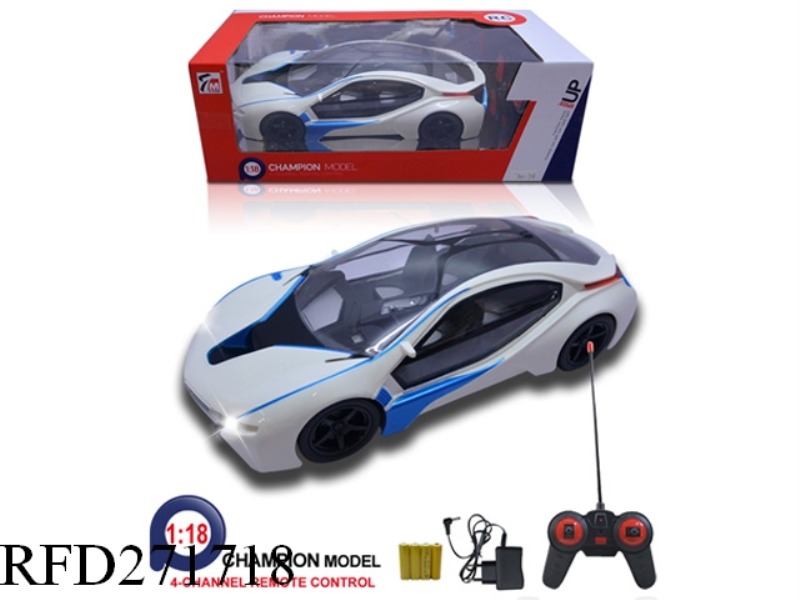 1:18 4CH BMW I8 R/C CAR WITH HEADLIGHT ( INCLUDE BATTERY)