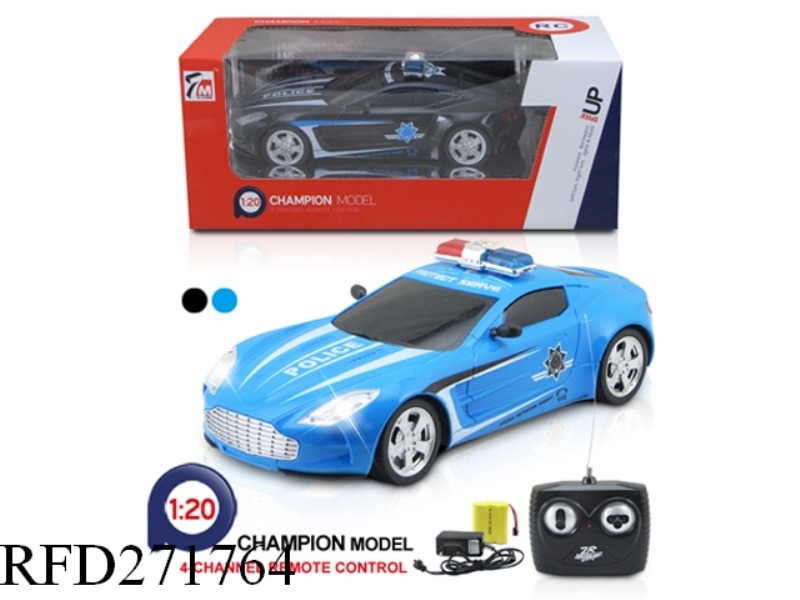 1:20 4CH MARTIN PRINTS R/C POLICE CAR WITH LIGHT (INCLUDE BATTERY)