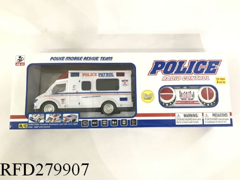 FOUR-WAY REMOTE CONTROL POLICE CAR WITH MUSIC