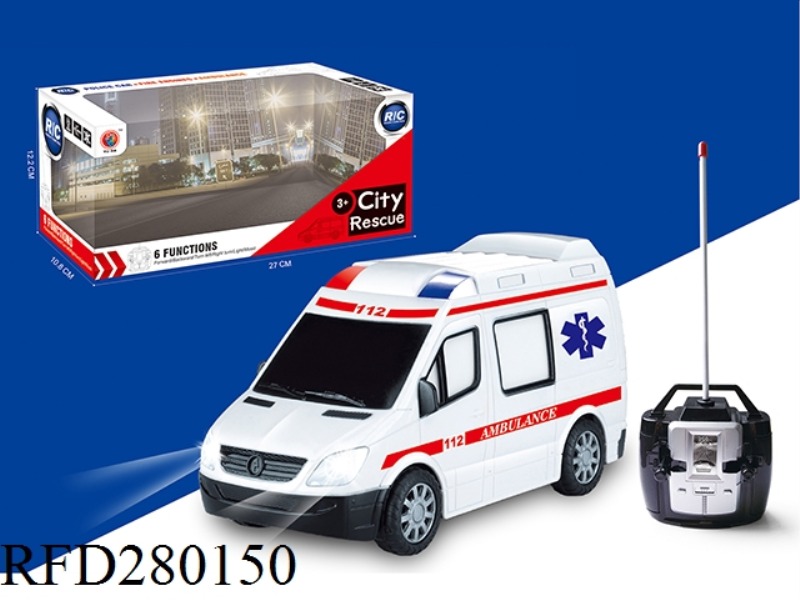 FOUR-WAY REMOTE CONTROL AMBULANCE WITH 2 HEADLIGHTS (BODY TRANSFER)(NOT INCLUDE)