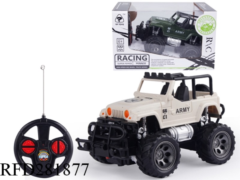 1:24 FOUR-WAY JEEP CROSS-COUNTRY MILITARY VEHICLE (NOT CHARGED)