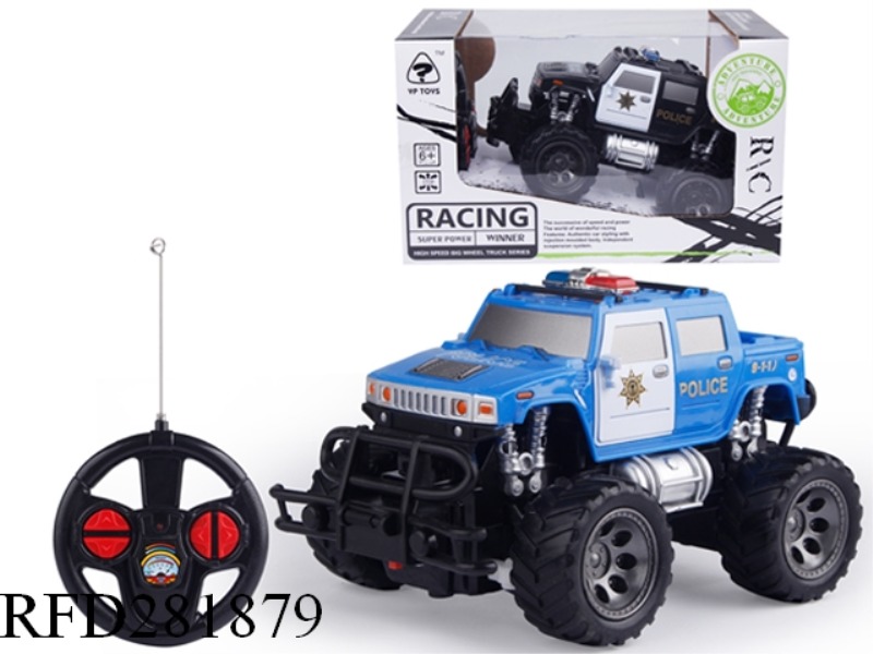 1:24 FOUR-WAY REMOTE CONTROL HUMMER CROSS-COUNTRY POLICE CAR (NOT CHARGED)