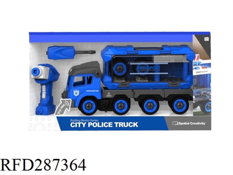R/C CONTAINER TRUCK WITH POLICE CAR SOUND