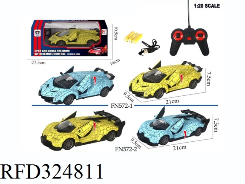 1:24 CRACK REMOTE CONTROL ONE-BUTTON DOOR SIMULATION SPORTS CAR