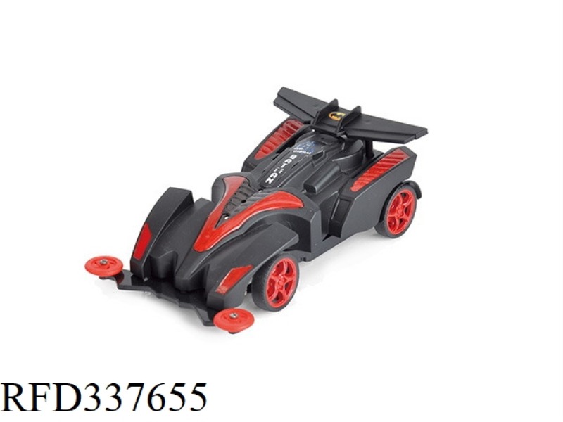 BATMAN FOUR-CHANNEL RECHARGEABLE REMOTE CONTROL CAR THREE MIXED, RED/YELLOW, REMOTE CONTROL 27MHZ