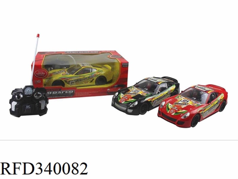 SIMULATION FOUR-WAY REMOTE CONTROL CAR WITH LIGHT RACING LOGO (RED, YELLOW AND BLACK) IN THREE COLOR