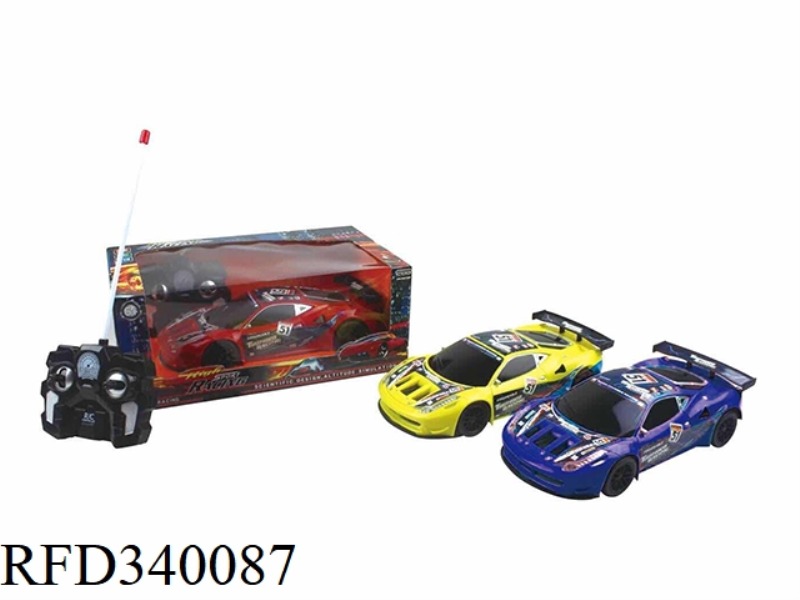 SIMULATION FOUR-WAY REMOTE CONTROL CAR WITH LIGHT RACING STANDARD PACKAGE CHARGING (RED, YELLOW AND