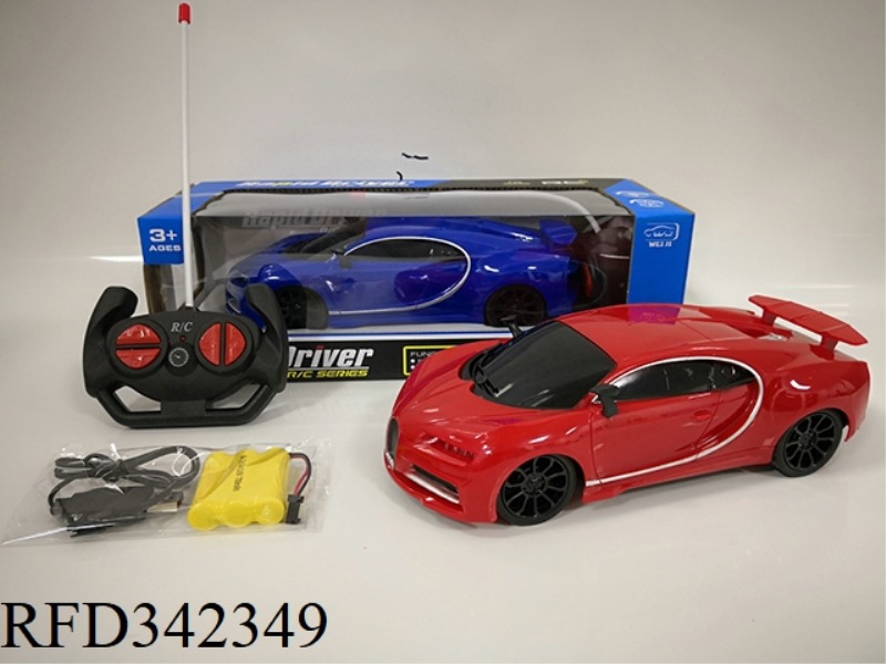 1:16 FOUR-WAY LIGHT
BUGATTI
CHIRON REMOTE CONTROL CAR
(WITH USB CHARGING)/INCLUDE BATTERY