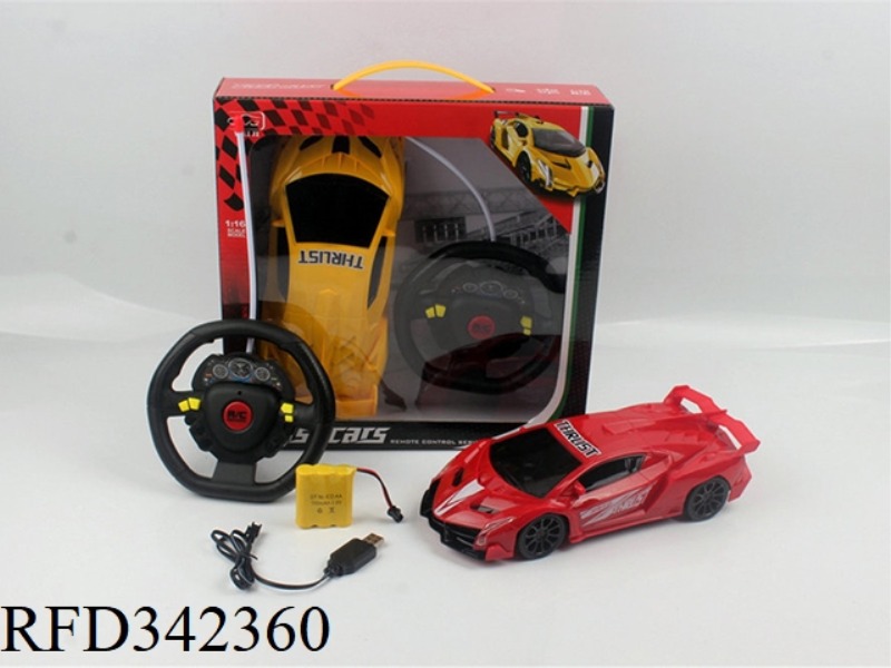 1:16 FOUR-WAY LIGHT
LAMBORGHINI
REMOTE CONTROL CAR
STEERING WHEEL REMOTE CONTROL (
EQUIPPED WITH
