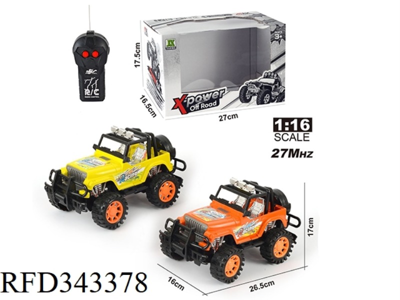 1:16 TWO-WAY REMOTE CONTROL JEEP OFF-ROAD CONVERTIBLE CAR