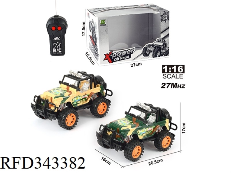 1:16 TWO-WAY REMOTE CONTROL JEEP OFF-ROAD CONVERTIBLE CAMOUFLAGE CAR