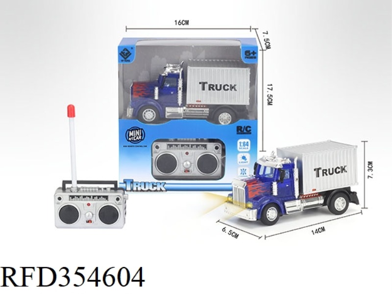 1:64 FOUR-CHANNEL REMOTE CONTROL TRANSPORT CONTAINER TRUCK (NOT INCLUDE)
