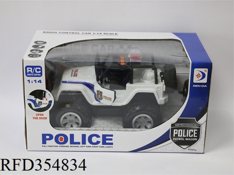 1:14 REMOTE CONTROL JEEP POLICE CAR DOOR CAN BE MANUALLY OPENED AND CLOSED WITH LIGHT