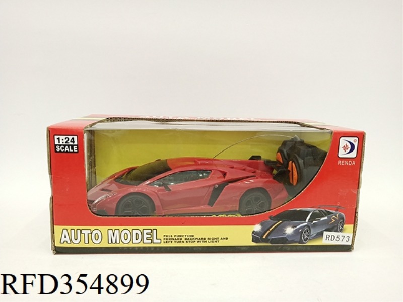 1:24 FLASHING LIGHT SIMULATION SPORTS CAR, 1 MODEL AND 2 COLORS MIXED