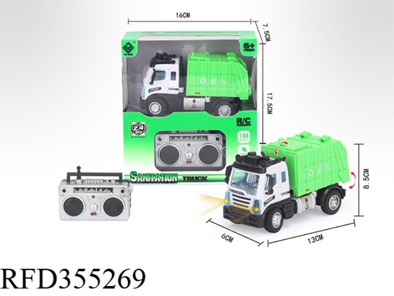 1:64 FOUR-CHANNEL 2.4G REMOTE CONTROL SANITATION GARBAGE TRUCK (INCLUDE)