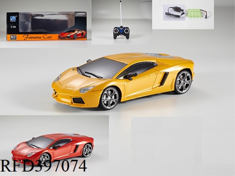 1:18 FOUR-CHANNEL LAMBORGHINI REMOTE CONTROL CAR-YELLOW AND RED 2 COLORS MIXED-(INCLUDE) (27MHZ)
