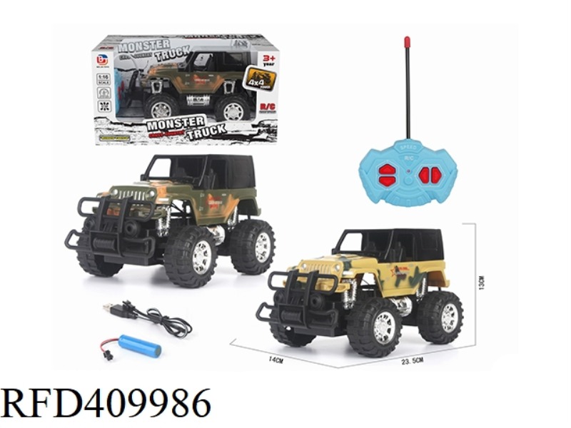 1:16 FOUR-CHANNEL CROSS-COUNTRY REMOTE CONTROL VEHICLE WRANGLER MILITARY VEHICLE (INCLUDE) RUSSIAN