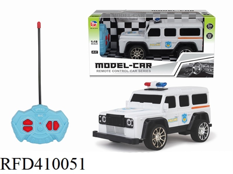 1:18 FOUR-CHANNEL OFF-ROAD REMOTE CONTROL POLICE CAR LAND ROVER DEFENDER (NOT INCLUDE)