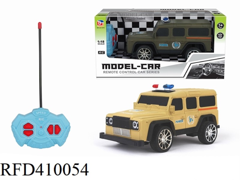 1:18 FOUR-CHANNEL OFF-ROAD REMOTE CONTROL MILITARY POLICE CAR LAND ROVER DEFENDER (NOT INCLUDE)