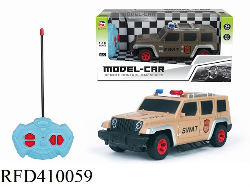 1:18 FOUR-CHANNEL REMOTE CONTROL MILITARY POLICE VEHICLE WRANGLER (NOT INCLUDE)