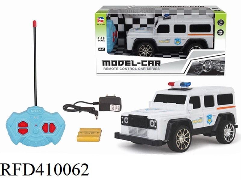 1:18 FOUR-CHANNEL OFF-ROAD REMOTE CONTROL POLICE CAR LAND ROVER DEFENDER (INCLUDE)