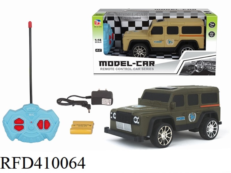 1:18 FOUR-CHANNEL OFF-ROAD REMOTE CONTROL MILITARY VEHICLE LAND ROVER DEFENDER (INCLUDE)