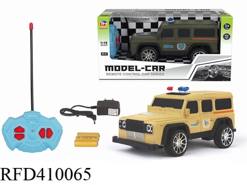 1:18 FOUR-CHANNEL OFF-ROAD REMOTE CONTROL MILITARY POLICE CAR LAND ROVER DEFENDER (INCLUDE)