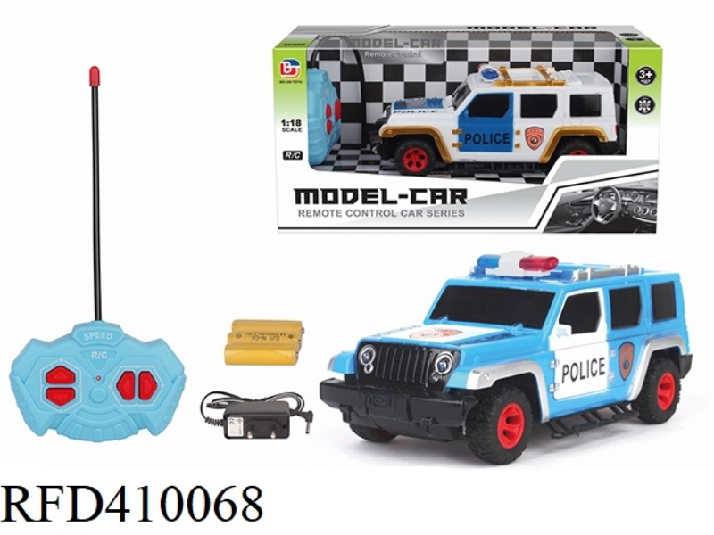 1:18 FOUR-CHANNEL CROSS-COUNTRY REMOTE CONTROL POLICE CAR WRANGLER (INCLUDE)