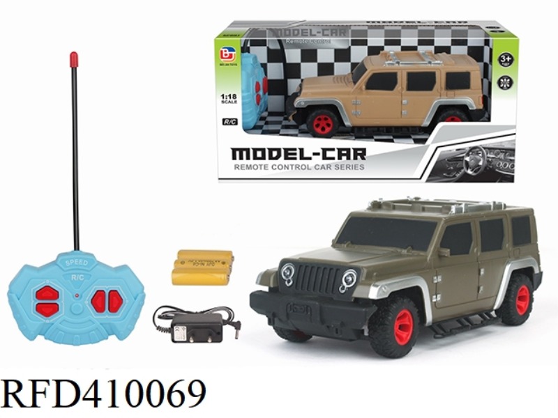 1:18 FOUR-CHANNEL REMOTE CONTROL MILITARY VEHICLE WRANGLER (INCLUDE)