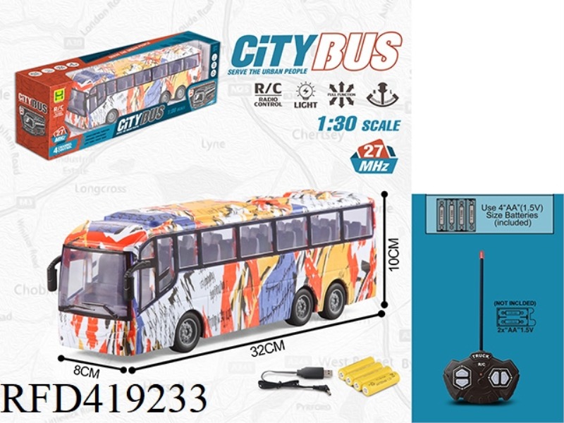 1:30 FOUR-CHANNEL LIGHT WATERMARK BUS REMOTE CONTROL CAR