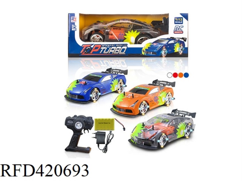 1:12 HIGH-SPEED FOUR-CHANNEL REMOTE CONTROL BLISTER SPORTS CAR (INCLUDE) WHEEL WITH LIGHT