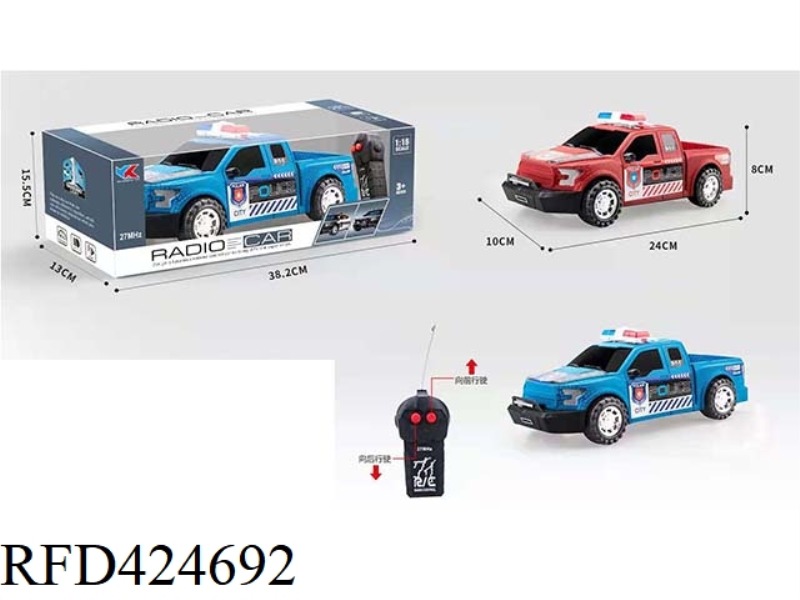 F150 FORD RAPTOR 1:16 TWO-WAY CRACKED REMOTE CONTROL POLICE CAR WITHOUT LIGHT AND MUSIC
