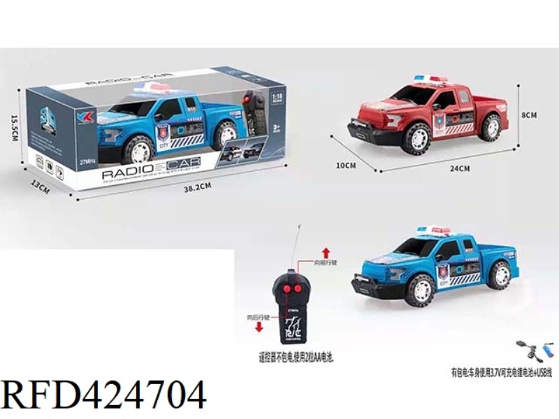 F150 FORD RAPTOR 1:16 TWO-WAY CRACKED REMOTE CONTROL POLICE CAR WITHOUT LIGHT AND MUSIC