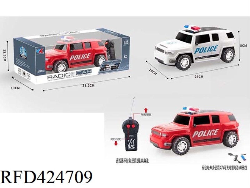 TOYOTA OFF-ROAD 1:16 TWO-WAY REMOTE CONTROL POLICE CAR WITHOUT LIGHT AND MUSIC