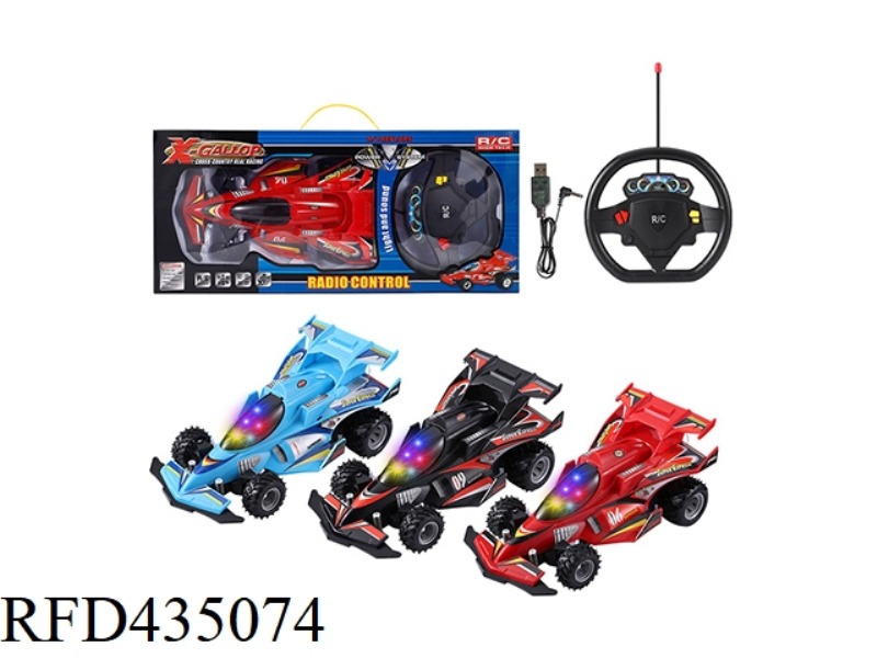 FOUR-CHANNEL REMOTE CONTROL CAR STEERING WHEEL POWER INDUCTION WITH 3D LIGHT AND MUSIC (INCLUDING BA