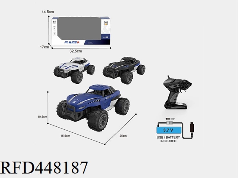1: 16-2.4G REMOTE CONTROL 8-CHANNEL HIGH-SPEED CAR POLICE CAR (INCLUDING POWER)