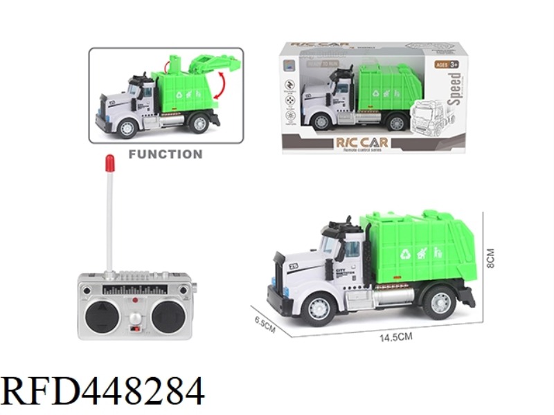 FOUR-CHANNEL REMOTE CONTROL SANITATION GARBAGE TRUCK (LONG HEAD)