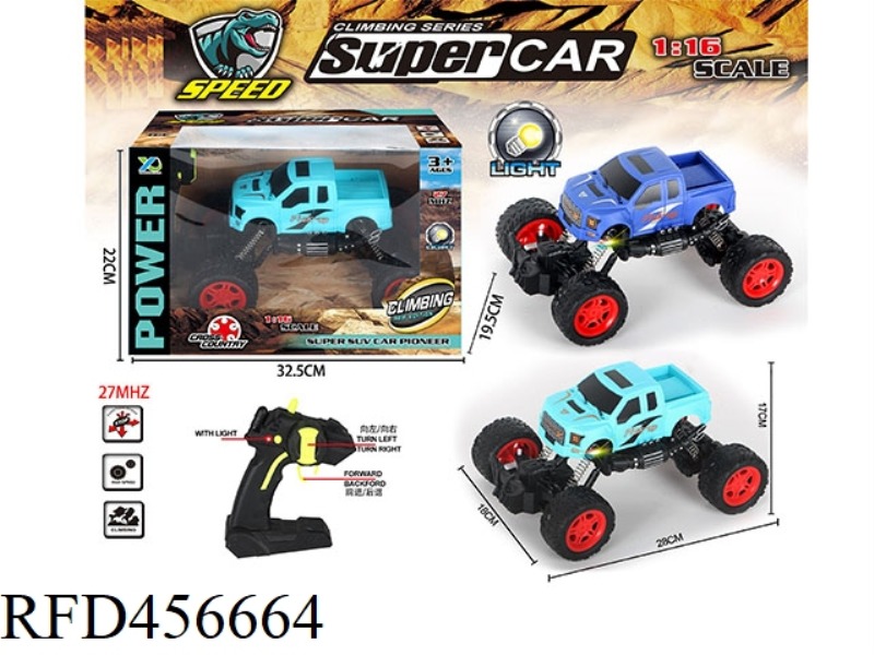 FOUR-WAY OFF-ROAD WITH HEADLIGHTS 1.16 FORD PICKUP REMOTE CONTROL CAR (2 COLORS) WITHOUT BATTERY GCC