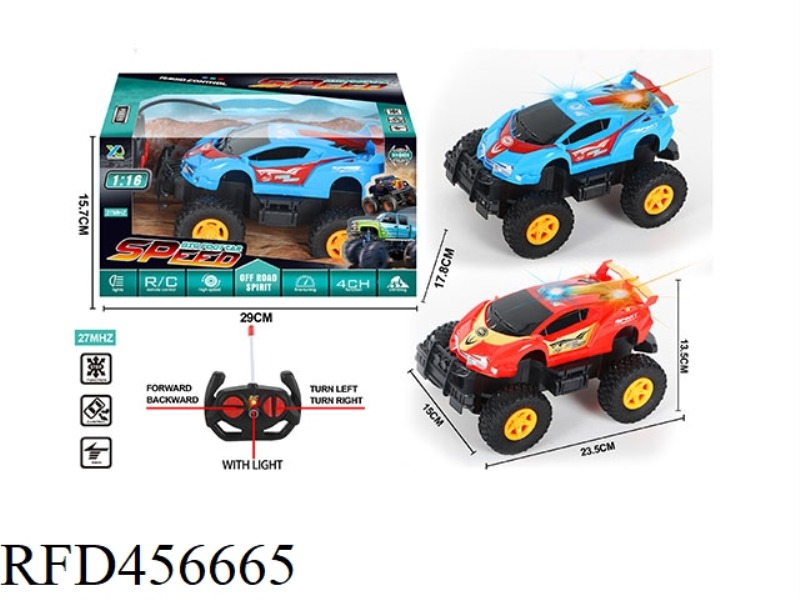 1:16 FOUR-WAY CLIMBING WITH LIGHT POISON REMOTE CONTROL OFF-ROAD RACING CAR (2 COLORS) WITHOUT BATTE