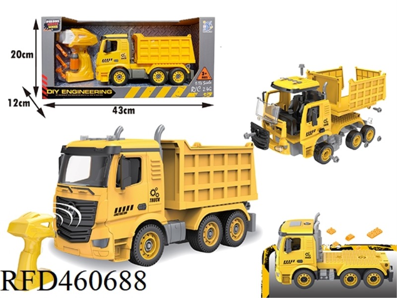 DIY ENGINEERING DUMP TRUCK WITH REMOTE CONTROL HANDLE 2.4G