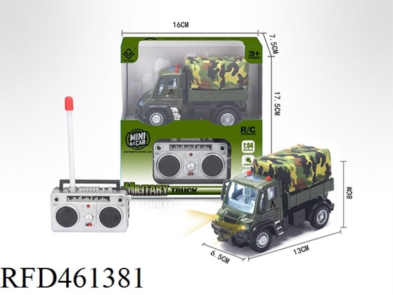 1: 64 FOUR WAY REMOTE CONTROL MILITARY TRANSPORT VEHICLE (GERMAN TYPE)
