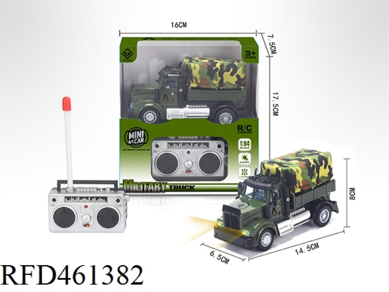 1: 64 FOUR WAY REMOTE CONTROL MILITARY TRANSPORT VEHICLE (AMERICAN STYLE)