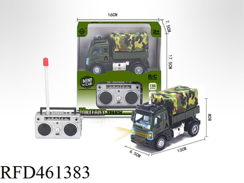 1: 64 FOUR WAY REMOTE CONTROL MILITARY TRANSPORT VEHICLE (EUROPEAN STYLE)