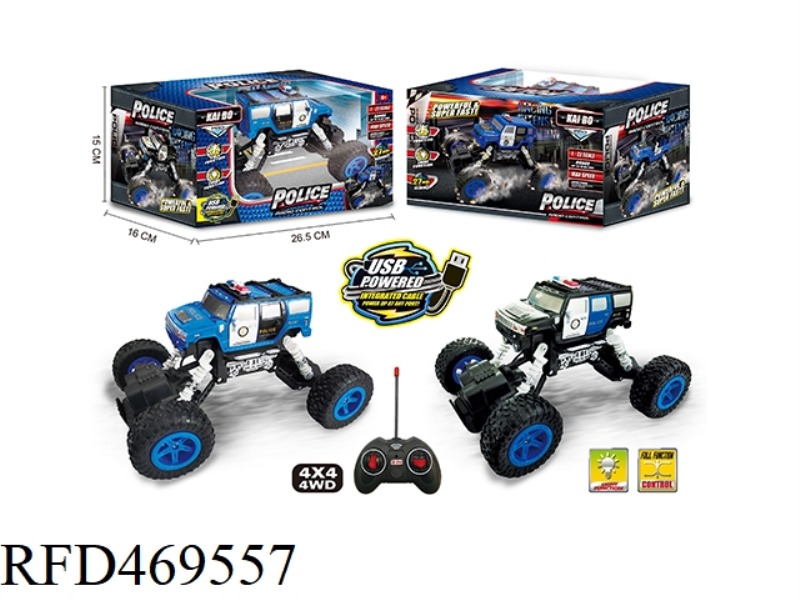 1:22 FOUR-WHEEL DRIVE FOUR-CHANNEL POLICE OFF-ROAD REMOTE CONTROL CAR