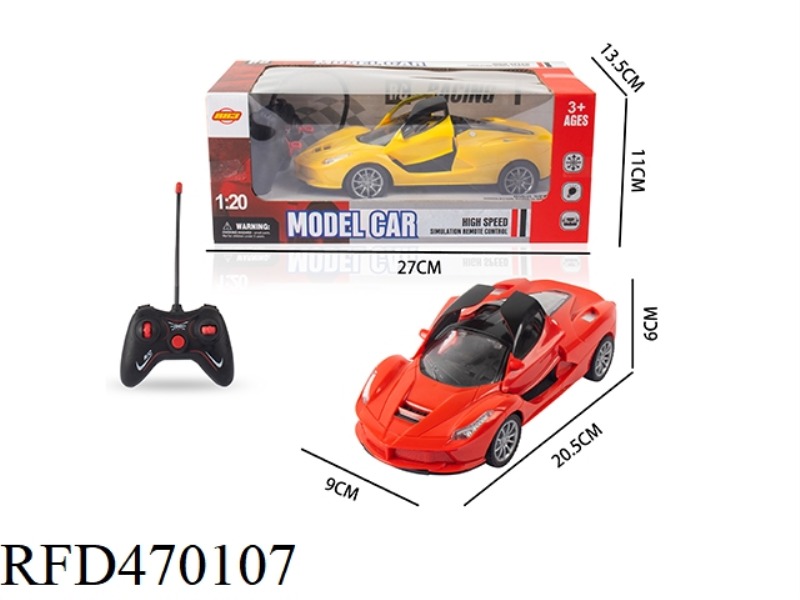 1:20 FIVE-CHANNEL FERRARI OPEN 2 DOORS REMOTE CONTROL CAR WITH HEADLIGHTS (NOT INCLUDED)