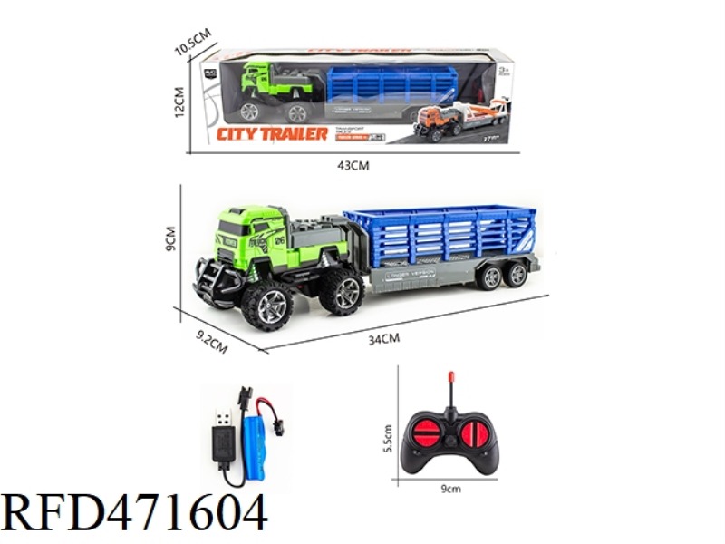 1; 30 FOUR-CHANNEL 27MHZ REMOTE CONTROL LIGHT TOWING CAGE TOW TRUCK (INCLUDE)