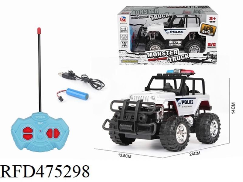 1:16 FOUR-CHANNEL OFF-ROAD REMOTE CONTROL CAR WRANGLER POLICE CAR(INCLUDE)