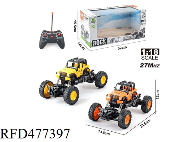 1:18 FOUR-WAY REMOTE CONTROL LIGHT OFF-ROAD CONVERTIBLE JEEP CLIMBING RACING CAR