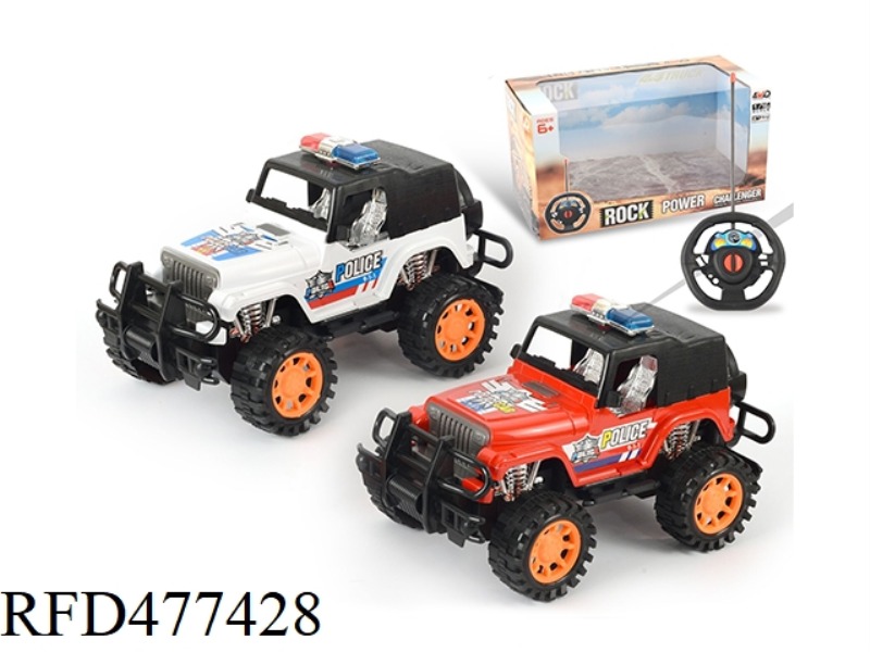 2 REMOTE CONTROL JEEP FULL CANOPY OFF-ROAD POLICE CAR (WITHOUT BATTERY PACK)