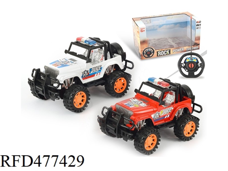 2-CHANNEL REMOTE CONTROL JEEP OPEN-TOP OFF-ROAD POLICE CAR (WITHOUT BATTERY PACK)